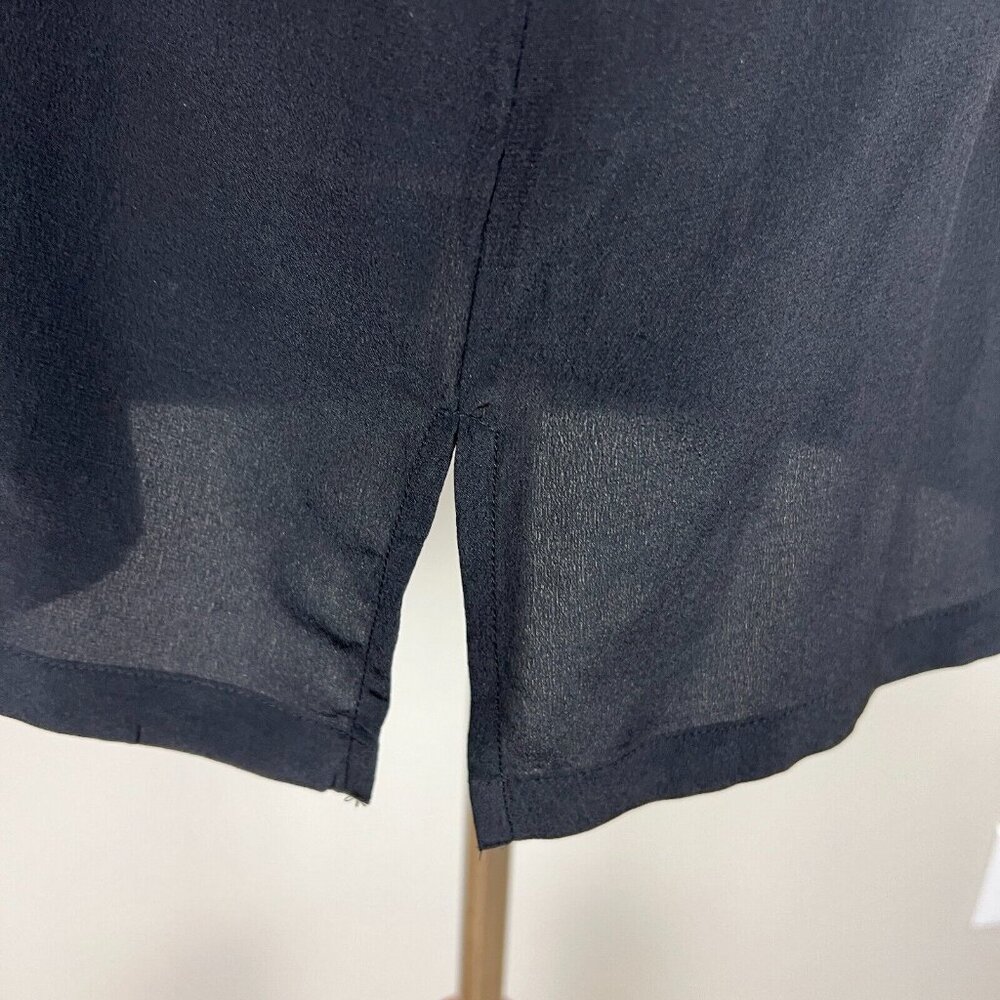CLUB MONACO Tunic Top Womens Small Black Silk Eyelet 3/4‎ Sleeve Sheer Blouse S - Picture 10 of 16